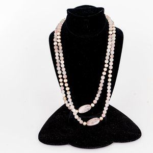 NWOT Pearl and Pink Quartz necklace